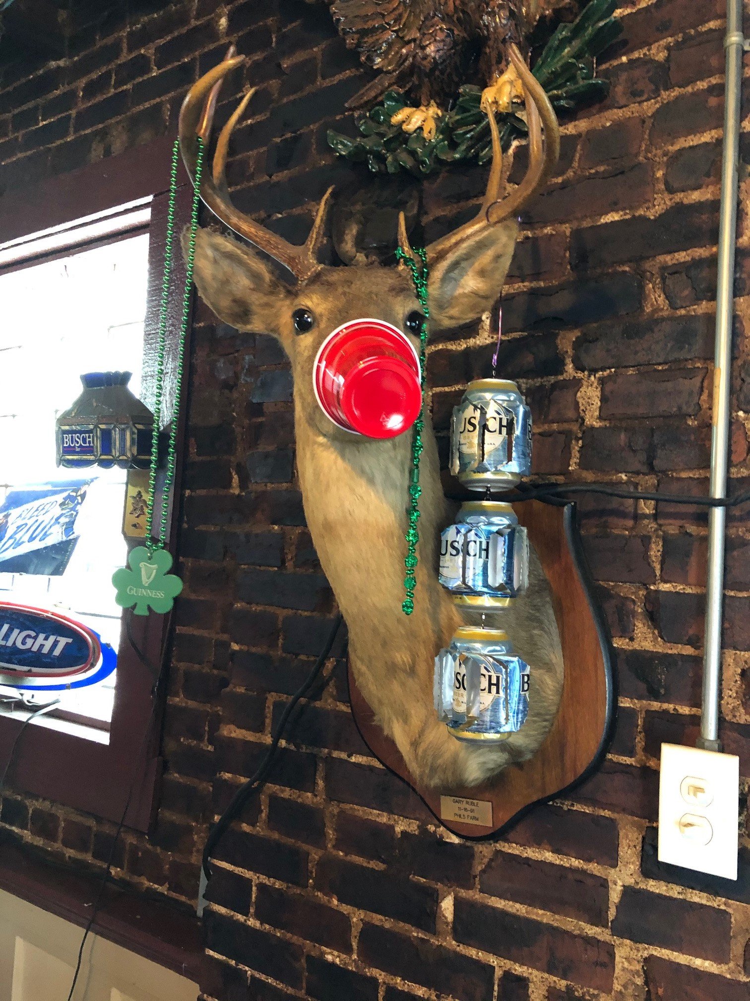 Deer display inside McLain's Corner